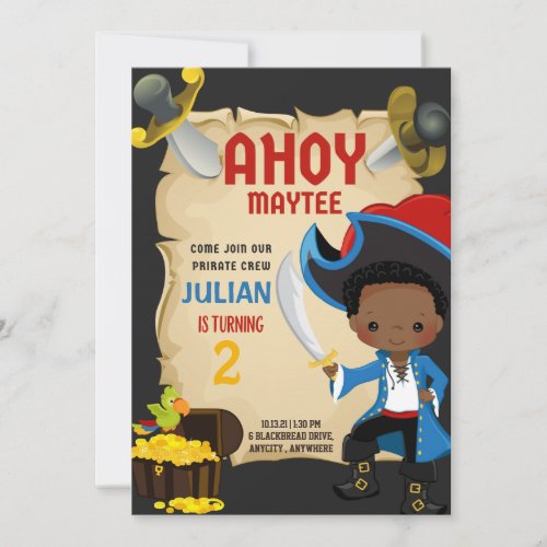 Ahoy Maytee Birthday Parrrty Invitation Card