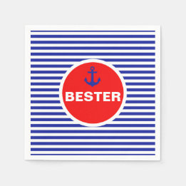 Ahoy! Nautical Anchor Sailor Party Napkins