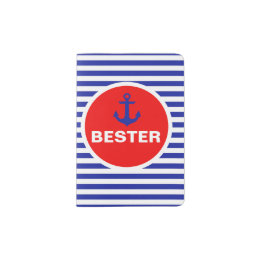 Ahoy Nautical Anchor Themed Passport Holder