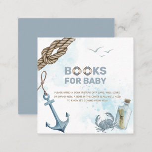 Ahoy! Nautical Baby Shower Books for Baby Card