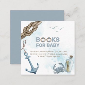 Ahoy! Nautical Baby Shower Books For Baby Card by KidGooGoo at Zazzle