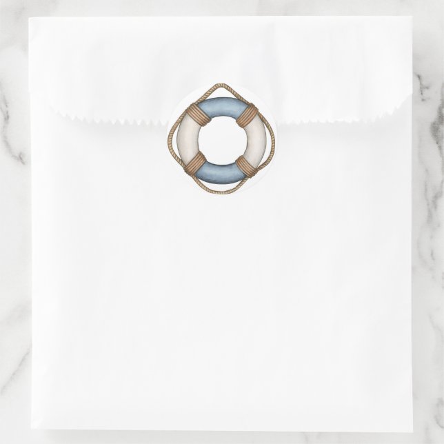 Ahoy! Nautical Baby Shower Favor Bag Sticker (Bag)