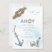 Ahoy! Nautical Baby Shower Invitation (Front)
