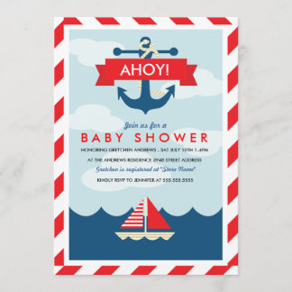 Ahoy! Nautical Baby Shower Invitation