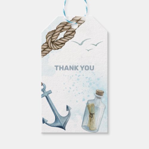 Ahoy Nautical Baby Shower Thank You Gift Tags