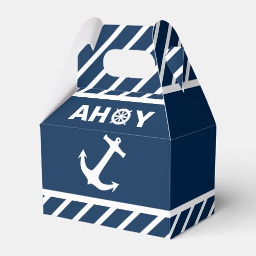 Ahoy Nautical Birthday Party Favor Boxes