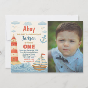 Ahoy! Nautical Birthday Party Invitation