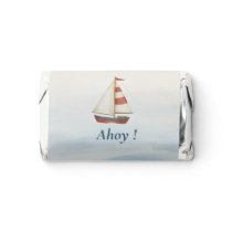 Ahoy Nautical Birthday | Sailboat Pastel Blue Hershey's Miniatures
