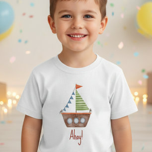 Ahoy  Nautical kids watercolor  Toddler T-shirt