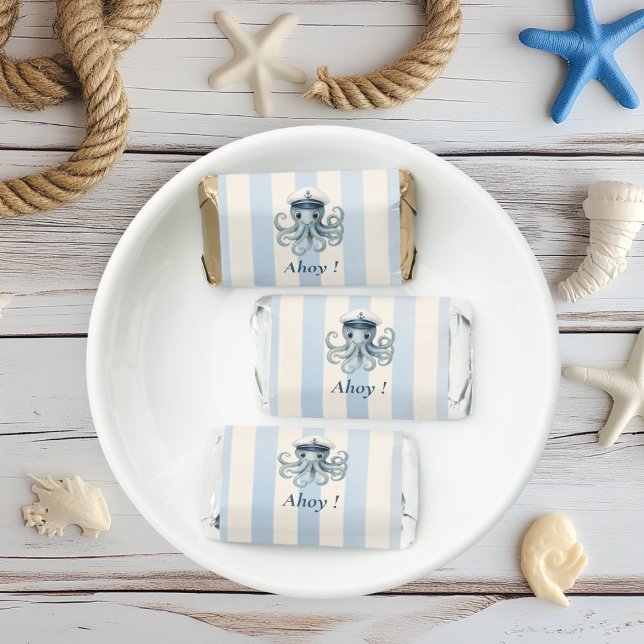 Ahoy Nautical Octopus Birthday Candy | Blue Hershey's Miniatures (Creator Uploaded)