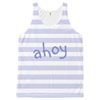 Ahoy Pastel Blue Stripes on any Color any Text