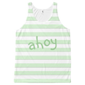 Ahoy Pastel Green Stripes on any Color any Text