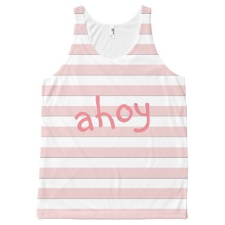 Ahoy Pastel Pink Stripes on any Color any Text