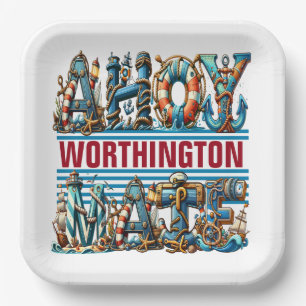 AHOY PERMISSION TO BOARD  PAPER PLATES