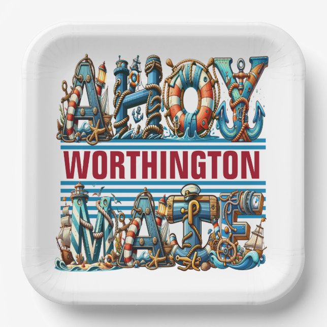 AHOY PERMISSION TO BOARD  PAPER PLATES (Front)