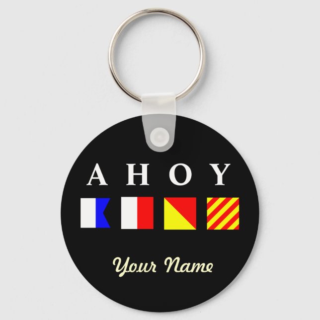Ahoy Personalized Keychain (Front)