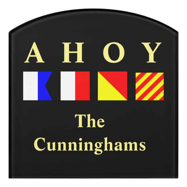 Ahoy Personalized Stateroom Door Marker Sign (Contour Front)