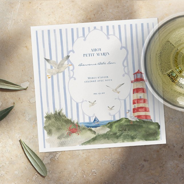 Ahoy Petit Marin Serviette Baby Shower Nautique Napkins (Creator Uploaded)