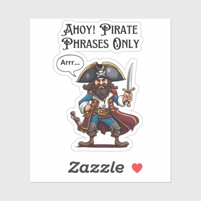 Ahoy! Pirate Phrases Only Sticker (Sheet)