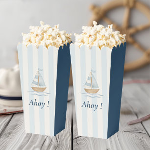 Ahoy Sailboat Nautical Pastel Blue Favor Boxes