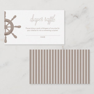 Ahoy! Sailor Helm Diaper Raffle Enclosure Card