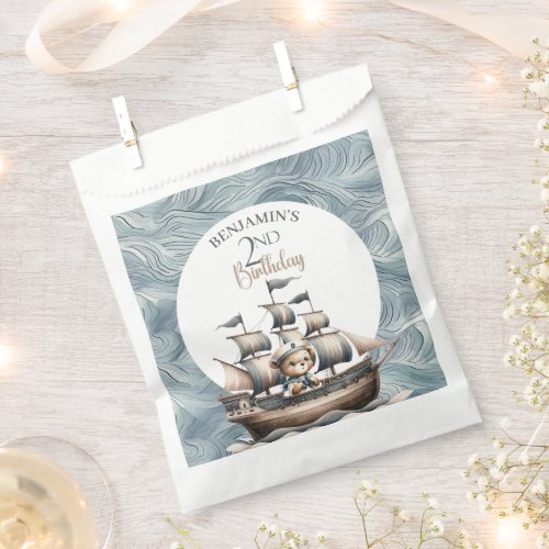 Ahoy Sailor Nautical Boys 2nd Birthday Favor Bag