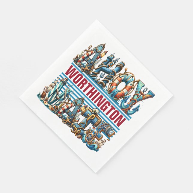AHOY THEME  NAPKINS (Corner)