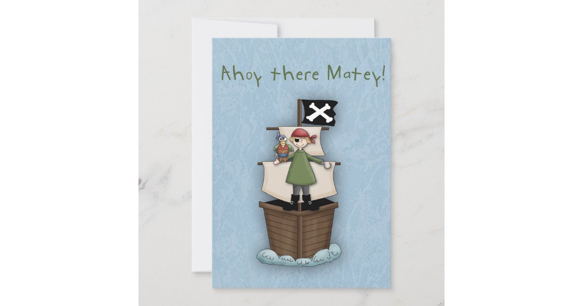 Ahoy There Matey Invite Zazzle 0769