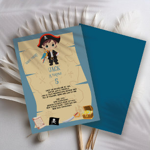 Ahoy There! Pirate Boy Birthday Party Invitation