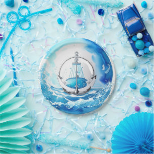 Ahoy to Motherhood: Nautical Boy Baby Shower Paper Plates
