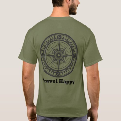 Ahoy Travel Happy Compass Two Sided  T_Shirt