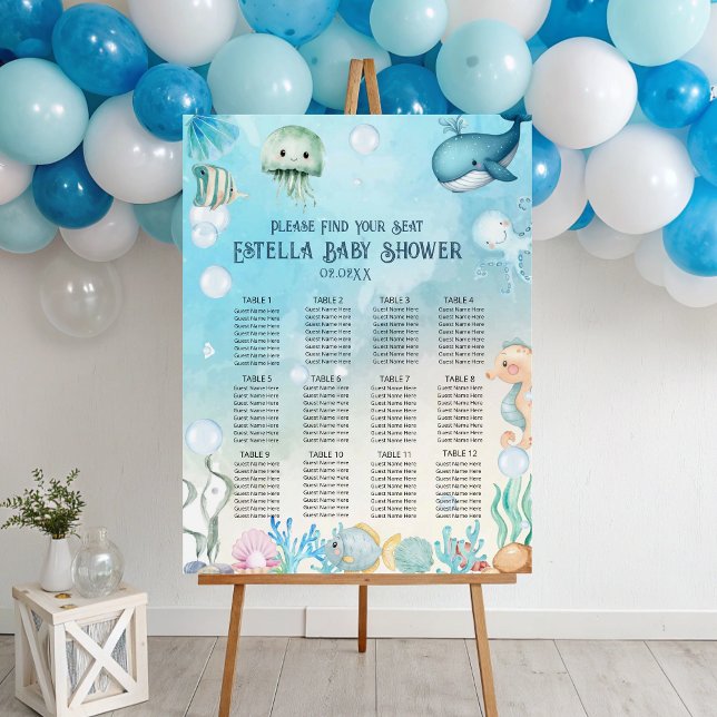 Ahoy! Under the Sea Baby Shower Seating Chart Foam Board (Creator Uploaded)