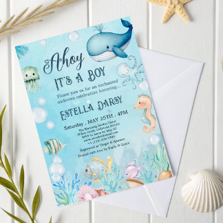  Ahoy! Under The Sea Boy Baby Shower Invitation