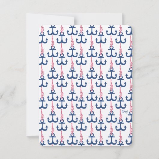 Ahoy Vintage Anchor pattern. (Back)
