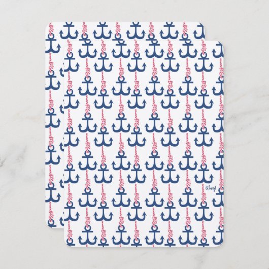 Ahoy Vintage Anchor pattern. (Front/Back)