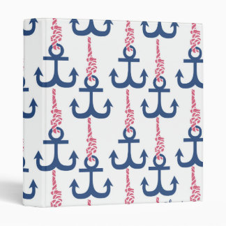 Ahoy Vintage Anchor pattern. 3 Ring Binder