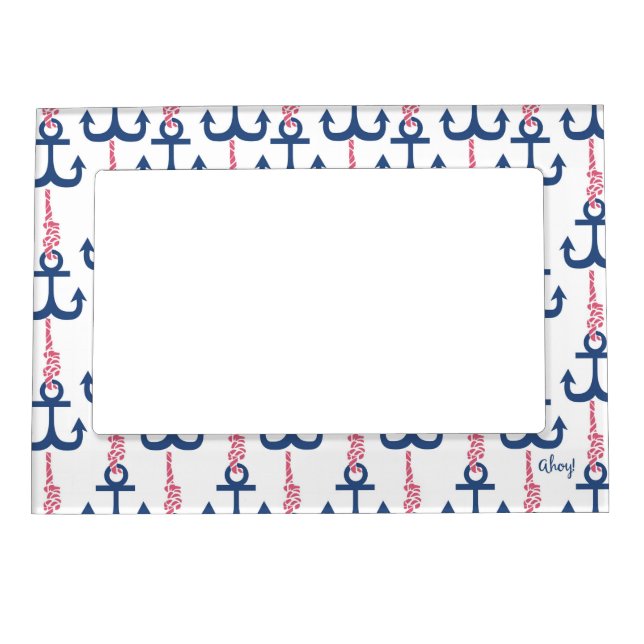 Ahoy Vintage Anchor pattern. Magnetic Frame (Front)
