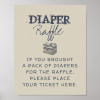 Ahoy! vintage nautical diaper raffle sign