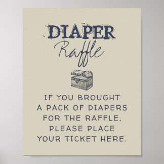 Ahoy! vintage nautical diaper raffle sign