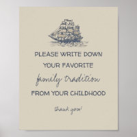 Ahoy! vintage nautical family traditions sign