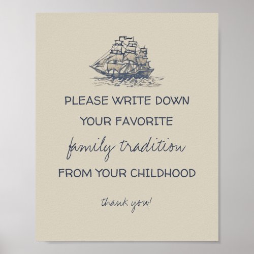 Ahoy vintage nautical family traditions sign