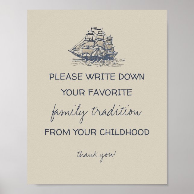 Ahoy! vintage nautical family traditions sign (Front)