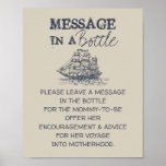 Ahoy! Vintage Nautical Message In A Bottle Baby Poster at Zazzle