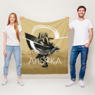 Ahsoka Dual Lightsaber Illlustration Fleece Blanket