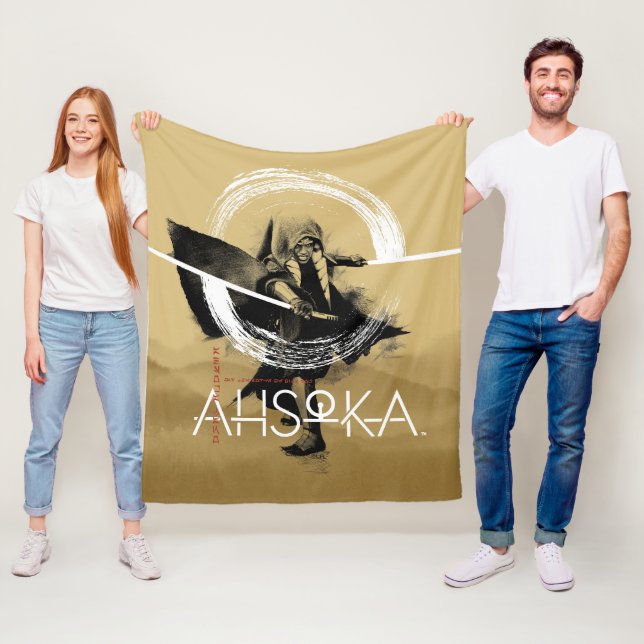 Ahsoka Dual Lightsaber Illlustration Fleece Blanket (In Situ)