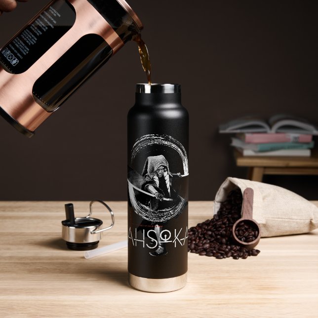 Ahsoka Dual Lightsaber Illlustration Water Bottle (Coffee)