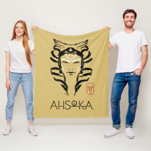 Ahsoka Face Brush Illustration Fleece Blanket