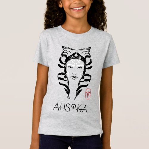 Ahsoka Face Brush Illustration T_Shirt