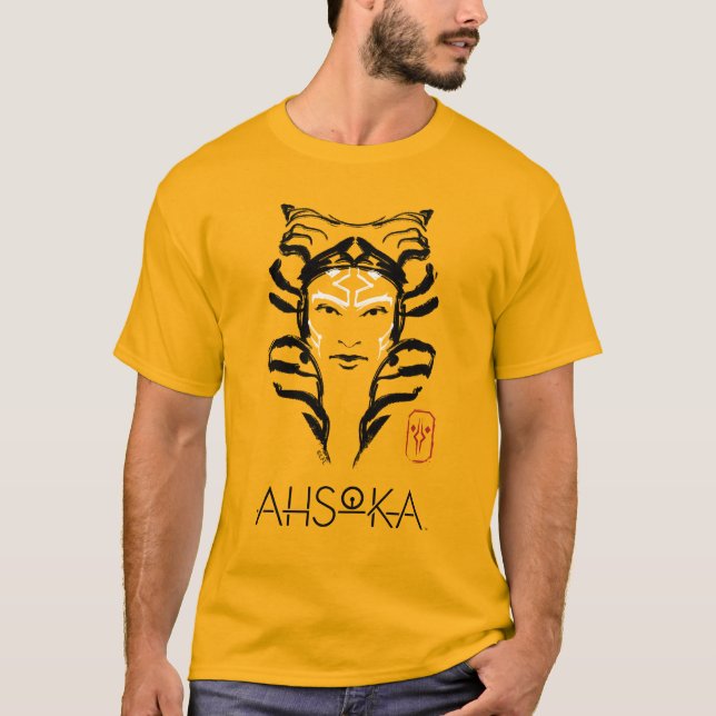 Ahsoka Face Brush Illustration T-Shirt (Front)