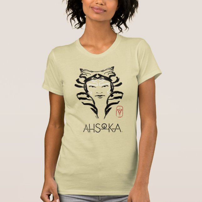 Ahsoka Face Brush Illustration T-Shirt (Front)